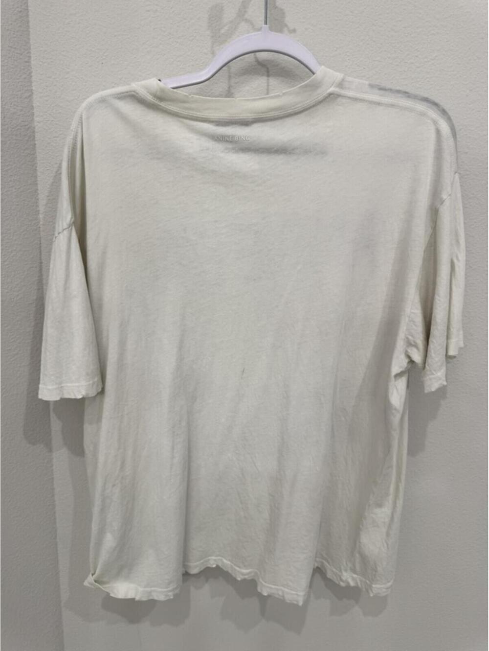 ANINE BING Vintage Style Graphic T-Shirt White - Picture 2 of 4